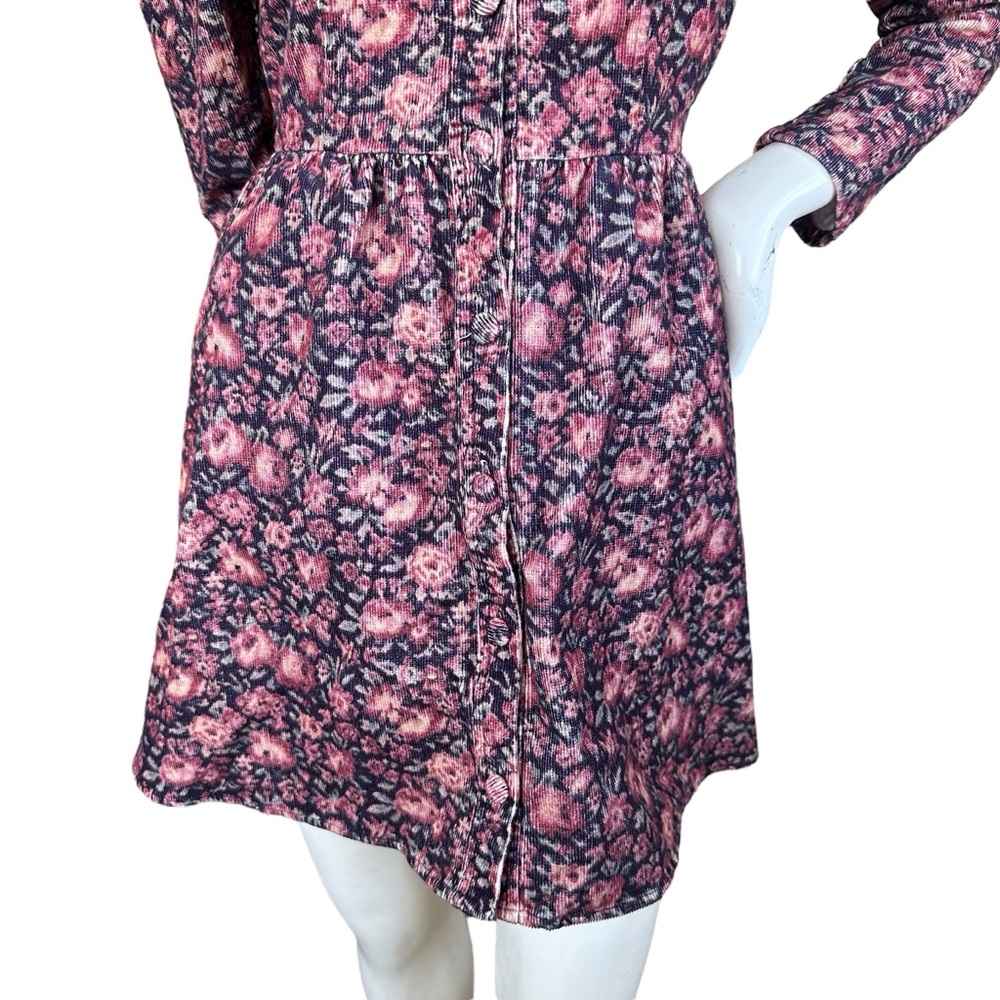 LoveShackFancy Beyers Dress in Blushing Berrys Corduroy Floral Mini Dress Size 2 - Picture 4 of 13